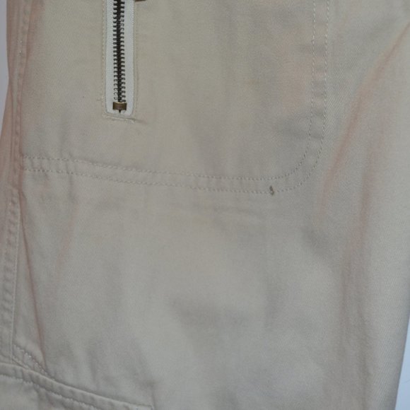 Zara TRF White Cargo Pants Low Rise Pockets Lace Bottom Women M - Picture 4 of 7